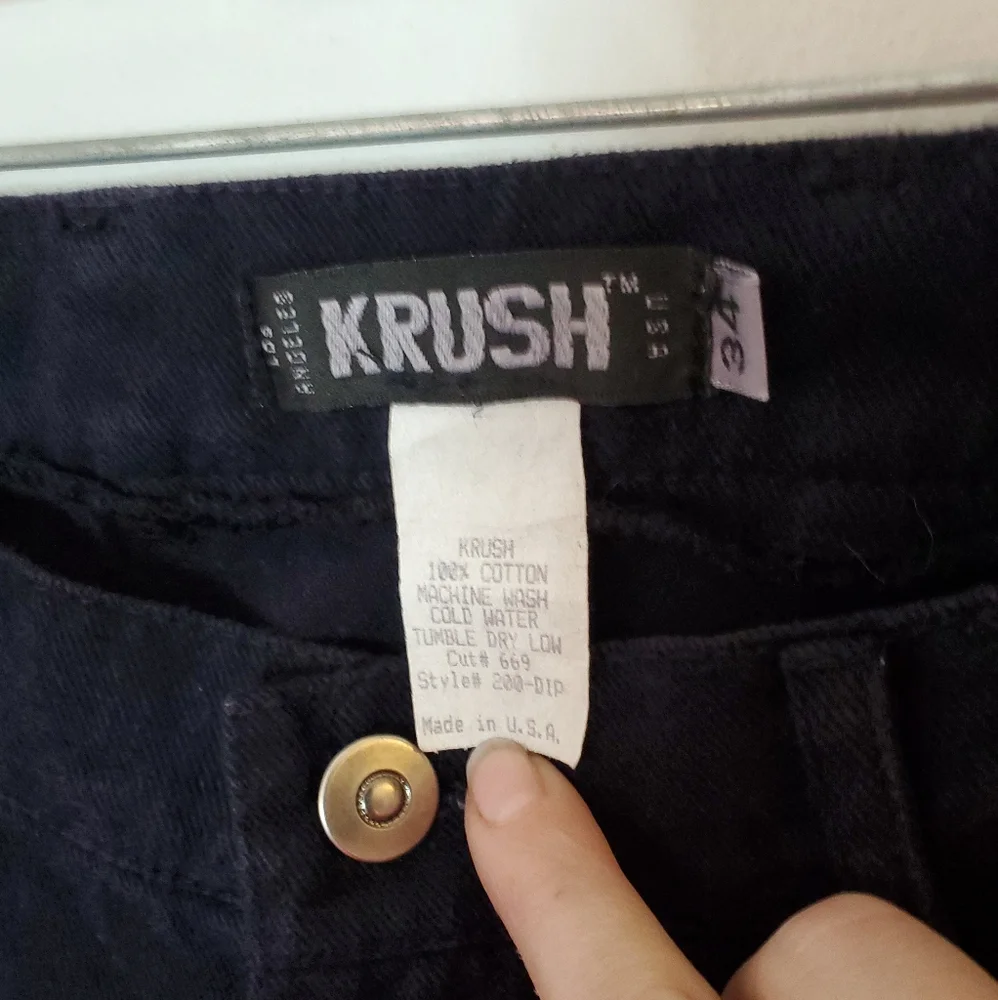 NWOT KRUSH Tie Dye Wide Leg Dark Jeans 34 RARE - Picture 2 of 6